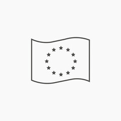 The wreath of stars of EU icon vector. EU, European Union symbol