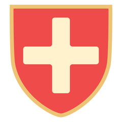 Obraz premium Protection shield concept security label safety badge icon. 