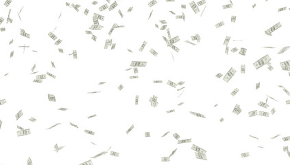 Dollar bills raining transparent dark backdrop - obrazy, fototapety, plakaty