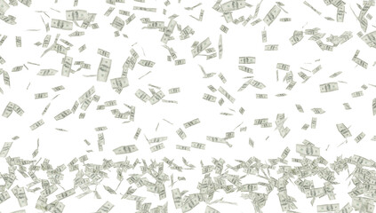 Dollar bills raining transparent dark backdrop