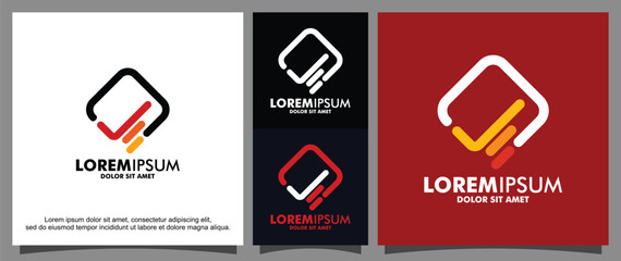 Modern tick or checklist logo template
