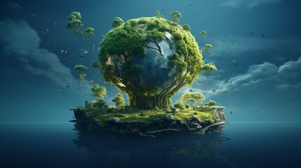 AI-generated ambassadors promoting the ideals of Earth Day as a symbol of international commitment to environmental protection and conservation. - obrazy, fototapety, plakaty