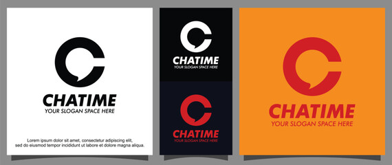 Letter C and chat logo template
 - obrazy, fototapety, plakaty