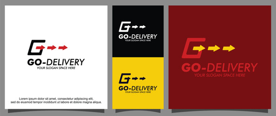 Letter G and arrow logo template

