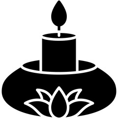 Aromatherapy Icon. Natural Aroma Spa Scent Pictogram Graphic Illustration. Isolated Simple Solid Icon For Infographic, App and Web Button.