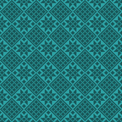 Christmas knitting seamless pattern in cyan and black. wrapping paper, pattern fills, winter greetings, web page background, Christmas use geometrical jacquard pattern texture design.