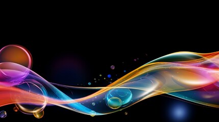 abstract background with Colorful soap Bubbles Floating on Delicate Dark Background generated by AI tool 