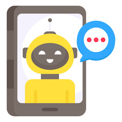 A colored design icon of mobile robot

