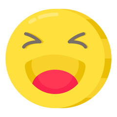 A creative design icon of laughing emoji 

