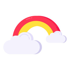 An eye catching icon of rainbow, flat style 



