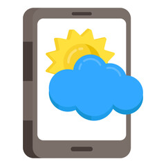 Mobile weather app icon in premium style 

