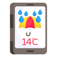 Mobile weather app icon in premium style 

