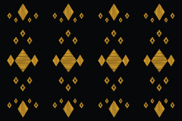 Ethnic Ikat fabric pattern geometric style.African Ikat embroidery Ethnic oriental pattern black background. Abstract,vector,illustration.Texture,clothing,frame,decoration,carpet,motif.