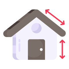 A colored design icon of home measurement


