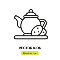 Teapot icon vector. Linear-style sign for mobile concept and web design. Teapot symbol illustration. Pixel vector graphics - Vector.	
