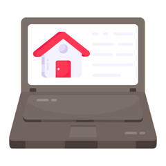 Conceptual flat design icon of online property

