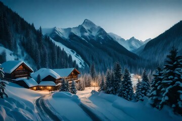 winter landscape in the mountains