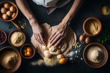 hands with dough