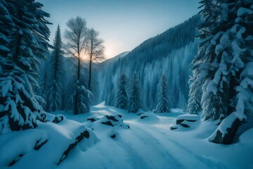 winter landscape in the mountains