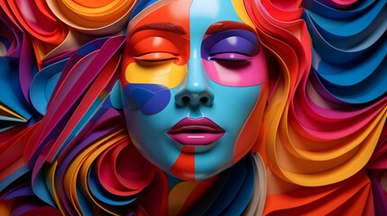 Vibrant 3D Pop Art Extravaganza. Wall Art Category in a Spectrum of Colors.