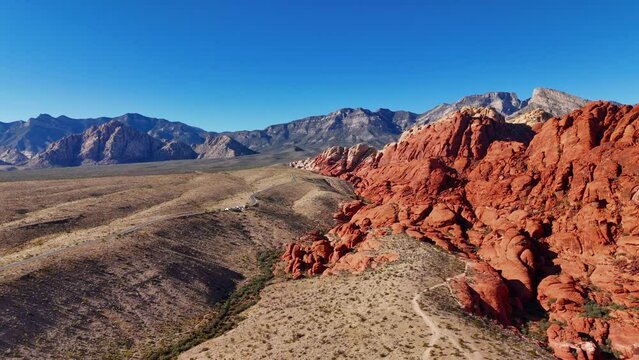 Flight over the Nevada Desert and its wonderful landscape and canyons - aerial photography