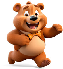 3D model of an anthropomorphic bear wearing a bow tie