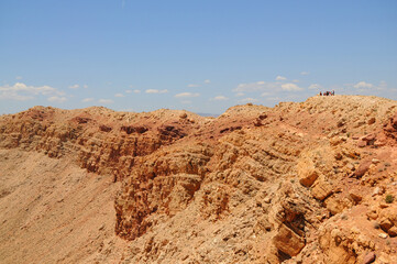 Meteor Crater Arizona with distant People for Perspective