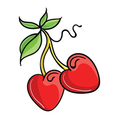 Hand drawing style of cherry vector. It is suitable for icon, sign or symbol.