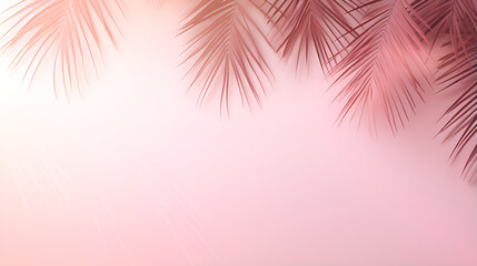 Pink Paradise: Fashion Background with Palm Leaves.background with leaves.AI Generative 