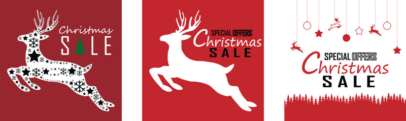 Set of Christmas backgrounds. Christmas tree. Christmas decoration. winter holiday. banner, Greeting card, poster © 42L