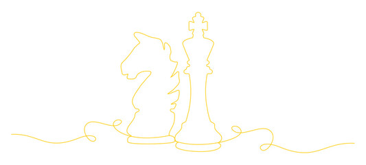 Chess game line art