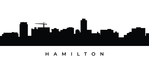 Hamilton city skyline silhouette - obrazy, fototapety, plakaty