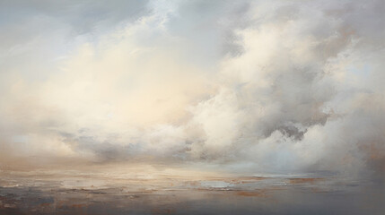 Fototapeta na wymiar An expressionist portrayal of a bustling sky enveloped, radiating the intense emotion of melancholy.