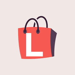 Letter L logo in a shopping bag with a modern concept