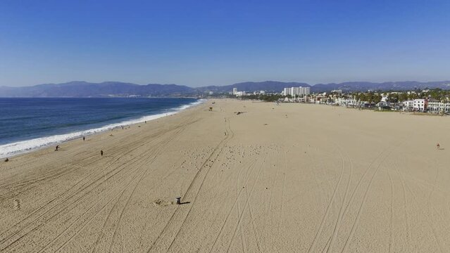 Venice Beach California from above on a sunny day - Los Angeles Drone footage - aerial photography