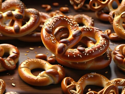 pretzels with sesame seeds
