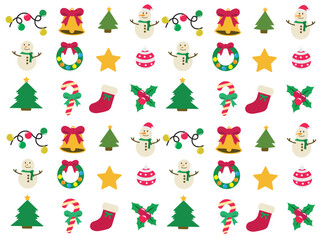 Naklejka premium Merry christmas vector illustration. New year, merry christmas icon set, christmas pattern 