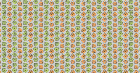 seamless pattern with flowers, vector pattern Set of seamless patterns in the style of the  Retro pattern with flowers and emoticons. Digital paper in the hippie style. Vector