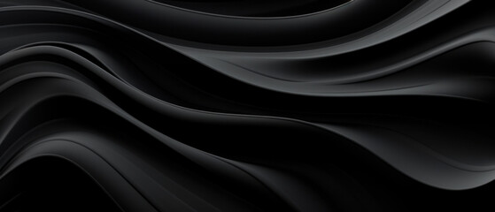 Elegant 3D render of black wavy patterns. - obrazy, fototapety, plakaty