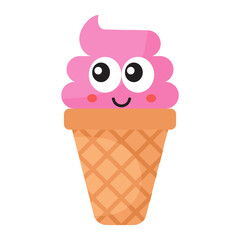 Cartoon ice cream character.