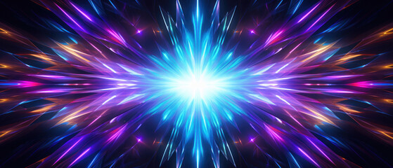 Obraz premium Vibrant kaleidoscope of fluorescent lights.