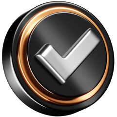 3D Check Mark Approval Icon