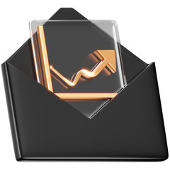 3D Chart in Envelope Icon