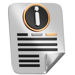 3D Information Document Icon