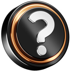 3D Glossy Question Mark Icon