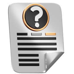 3D FAQ Document Icon