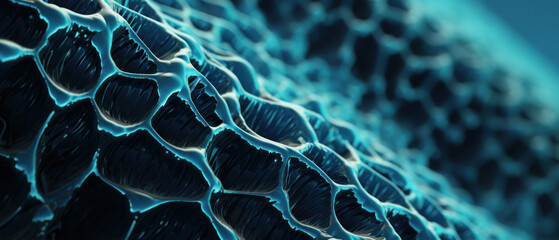 Close-up of microscopic abstract forms.