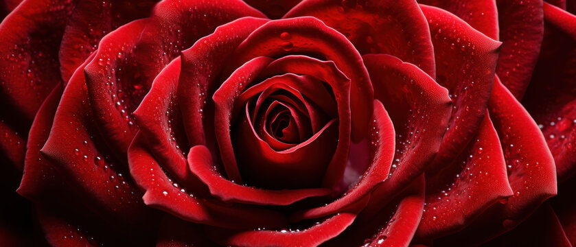 Vibrant red rose portrait.