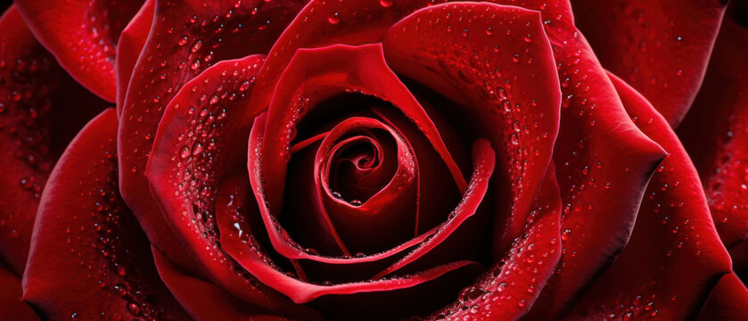 Vibrant red rose portrait.