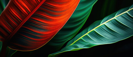 Vibrant close-up of a tropical leaf.